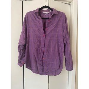 Vintage Purple Checkered Button-Up